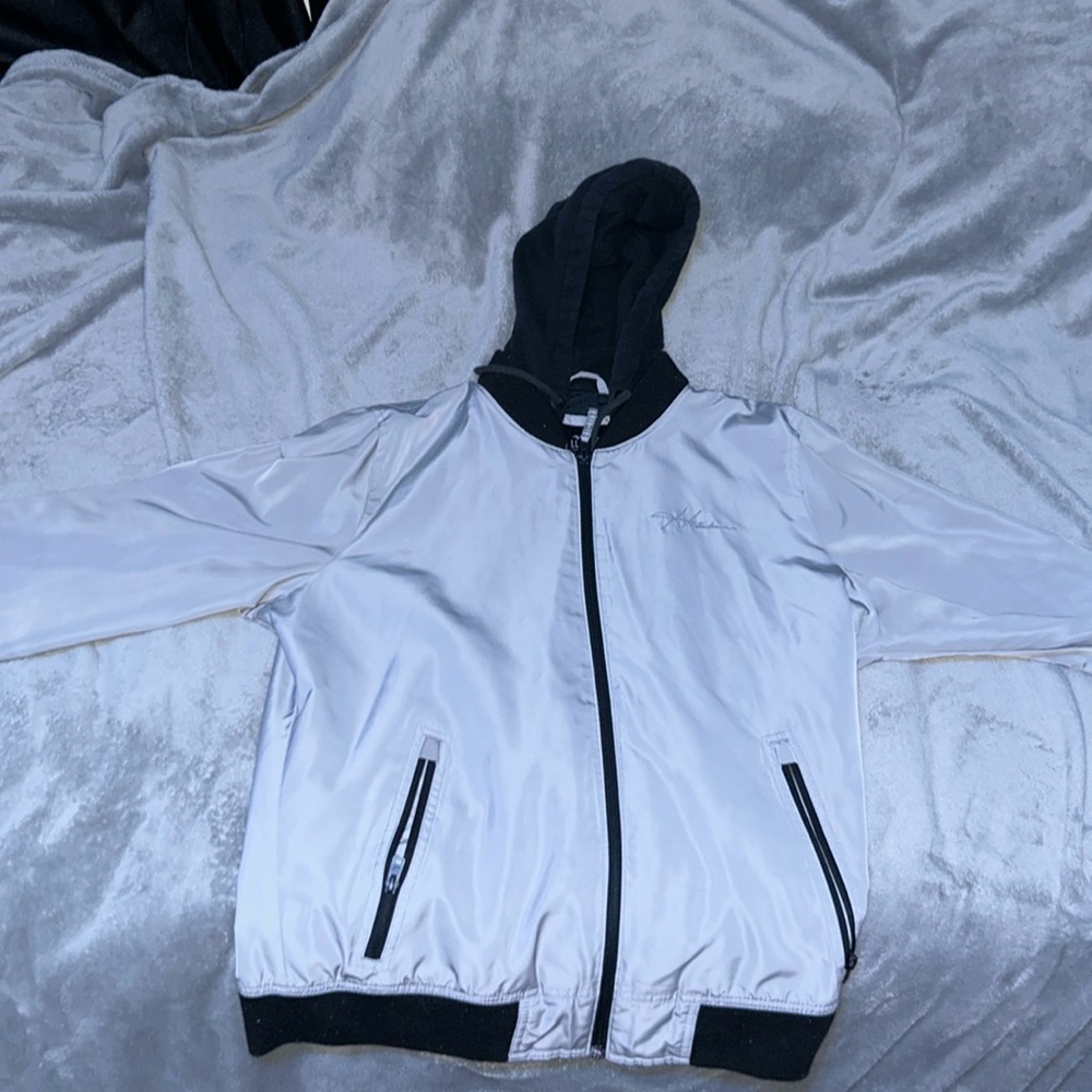 Hollister windbreaker hoodie, grey, size L